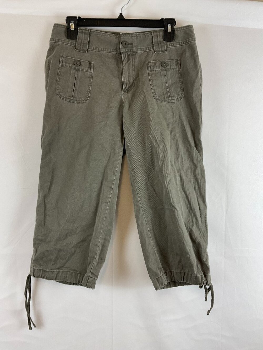 The North Face Cropped Pants 8 Drab Green Pockets Cinched Hems
